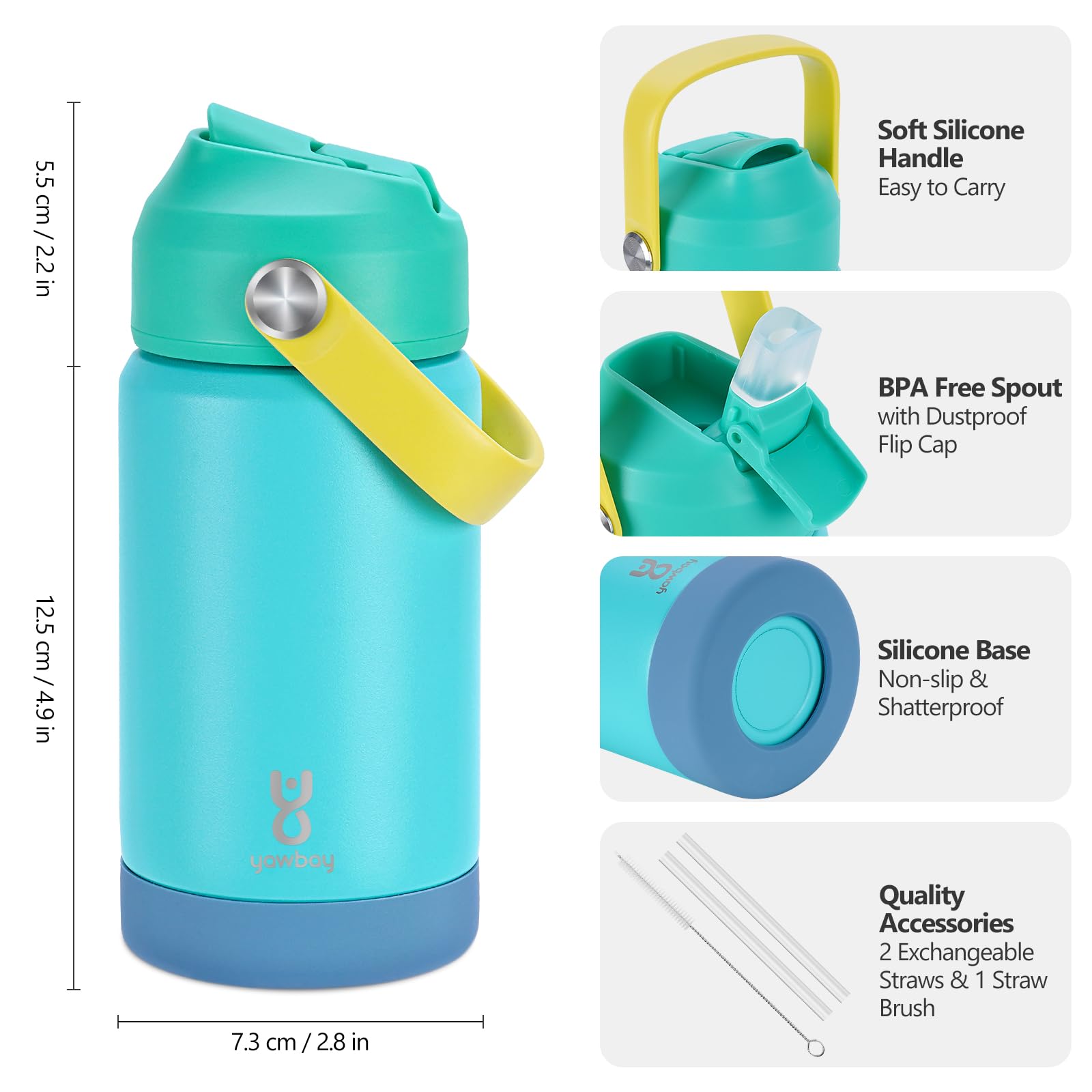Stainless steel insulated kid bottle with 18/8 vacuum