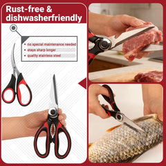 Dishwasher safe kitchen scissors for meat bones and fish