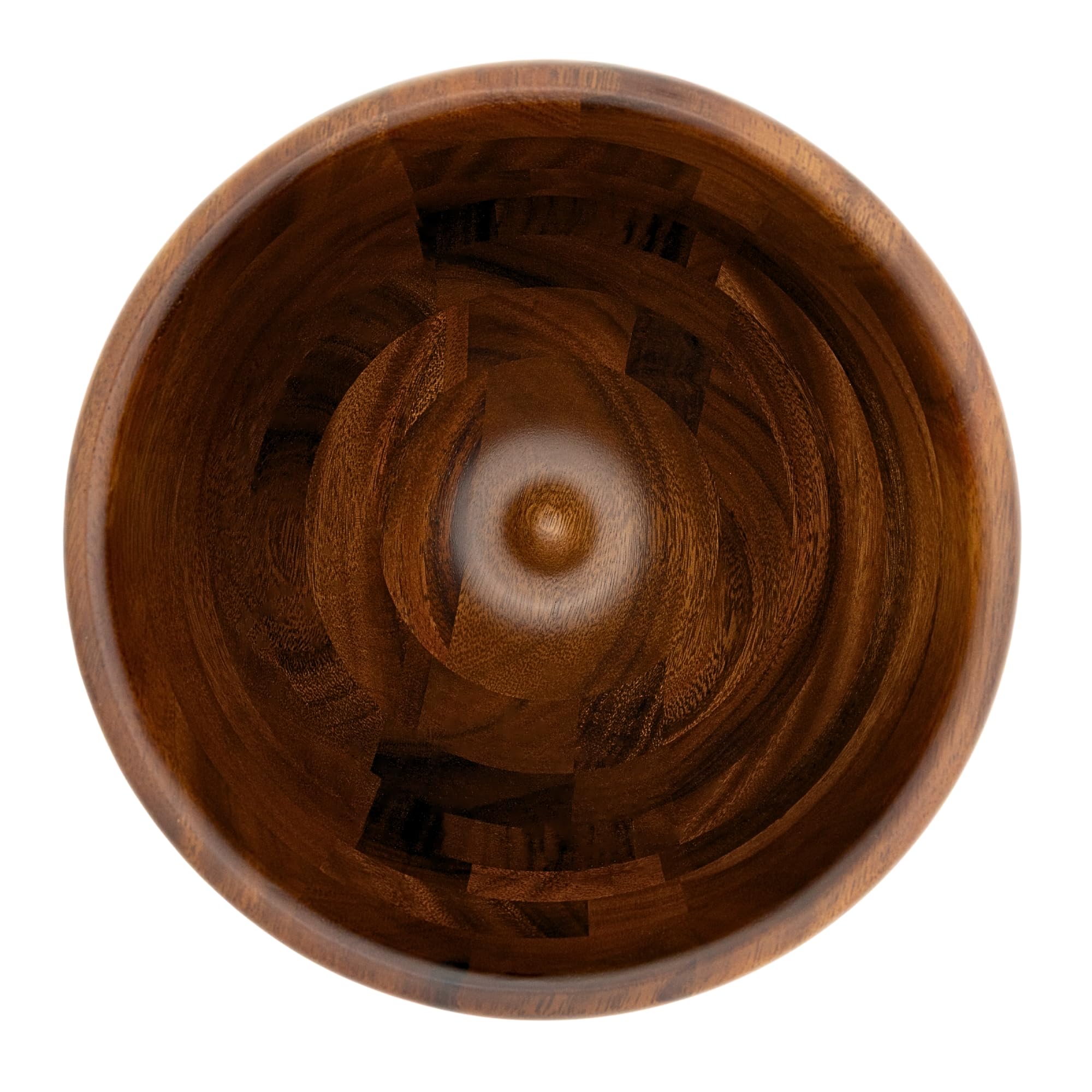 Walnut wood mixing bowl compatible with 4.5 and 5 quart KitchenAid tilt-head models