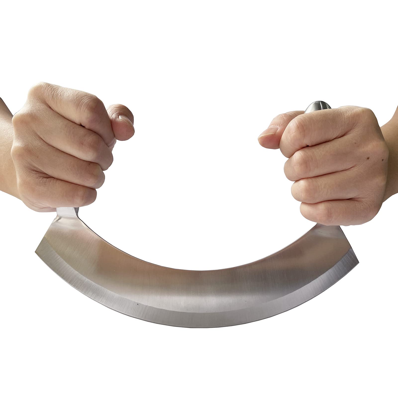 Ergonomic double-handle mezzaluna for safe use