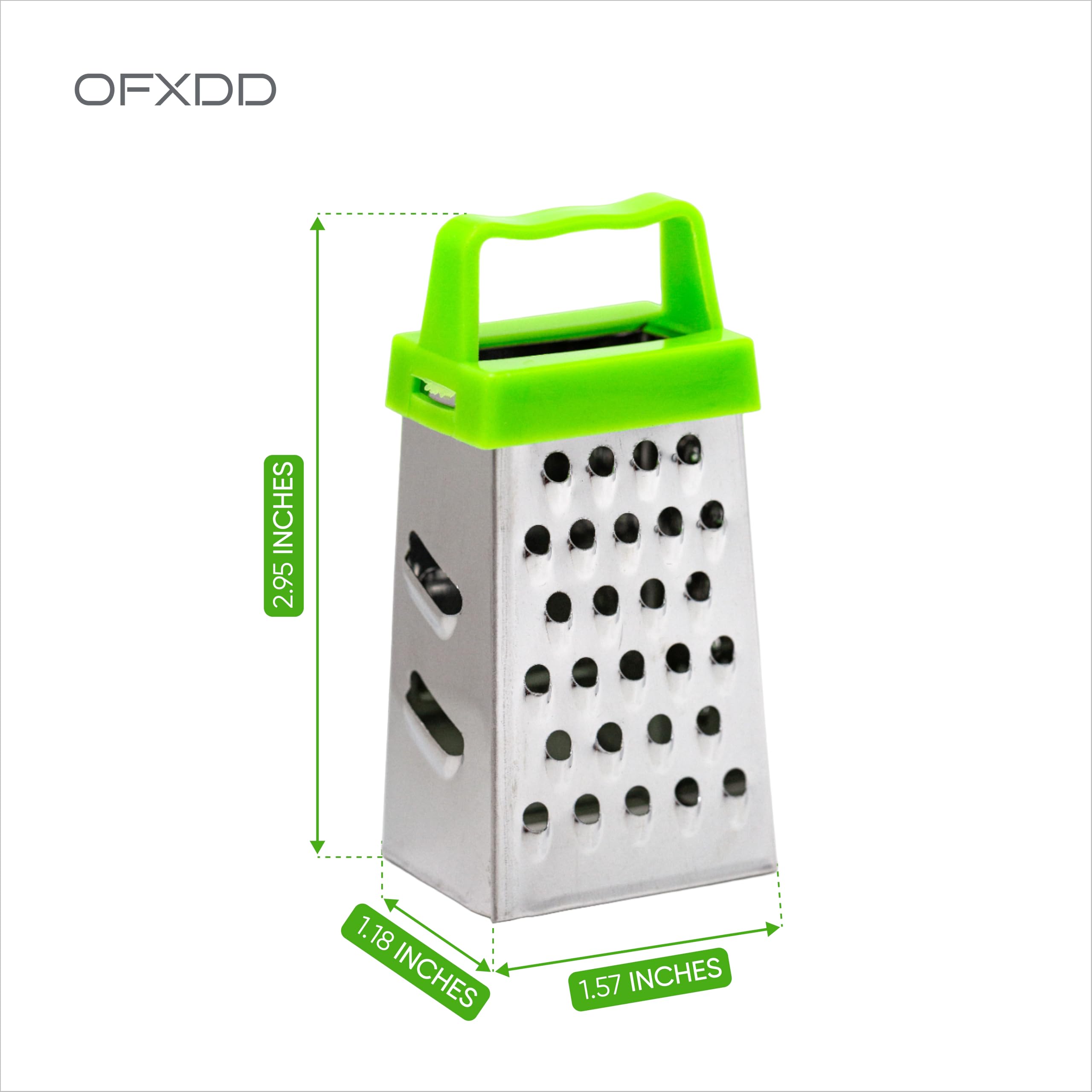 Compact stainless steel mini grater for cheese