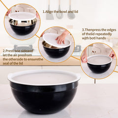 0.8 to 3.6 qt Moxinox mixing bowls for cooking and serving