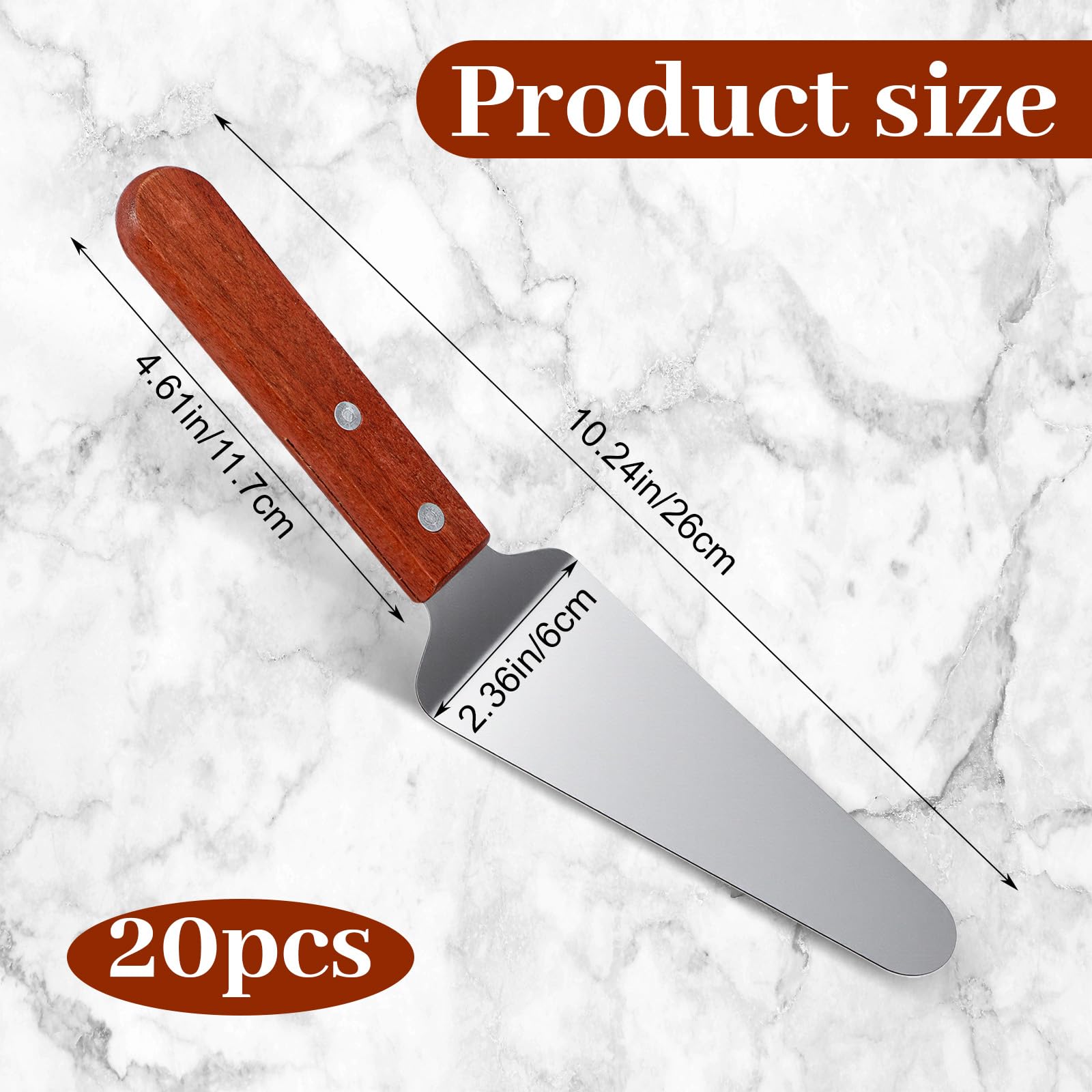 Stainless steel pie spatula with triangular blade