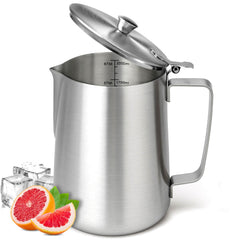 Stainless steel pitcher with lid 67 oz capacity