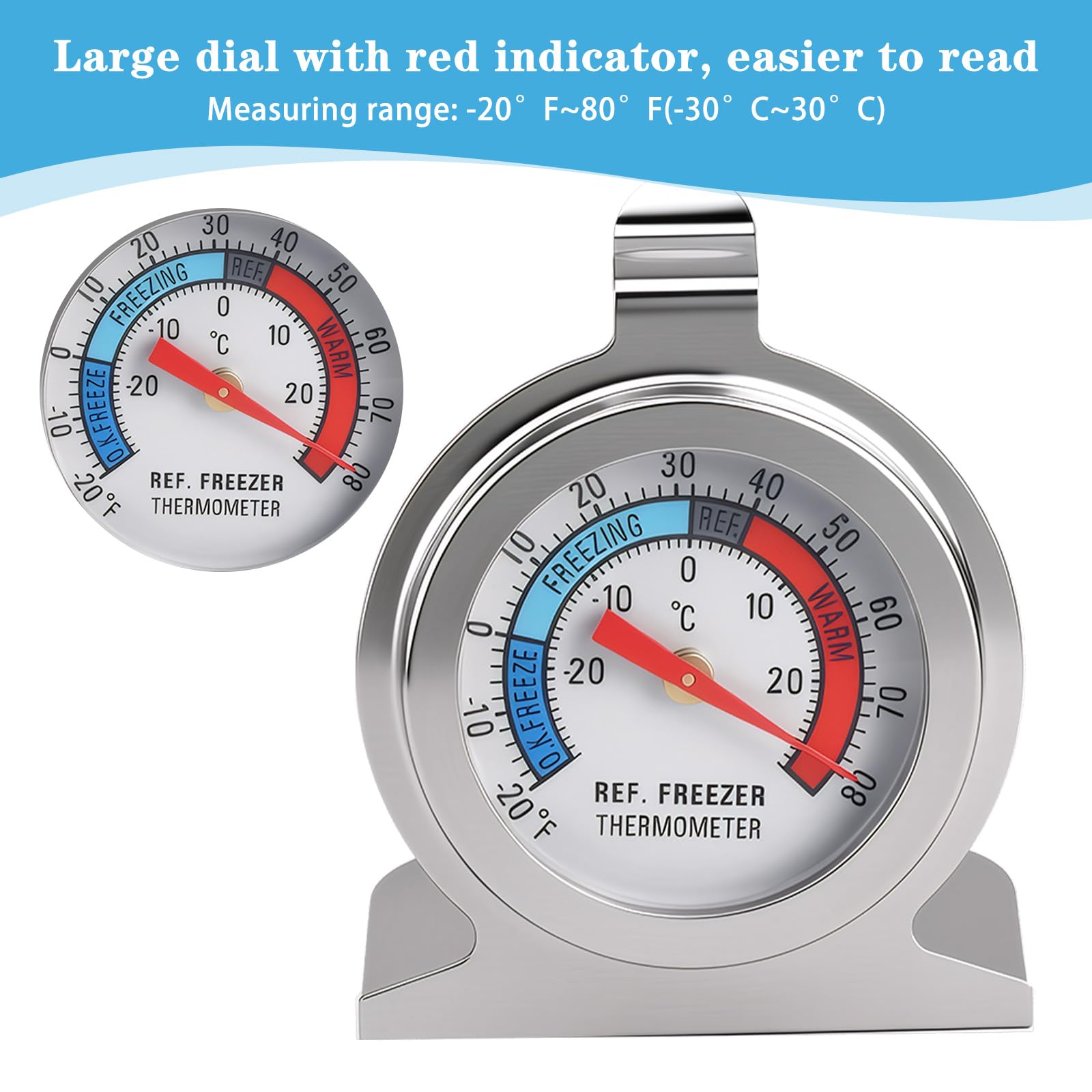 dual-scale thermometer Fahrenheit Celsius for fridge