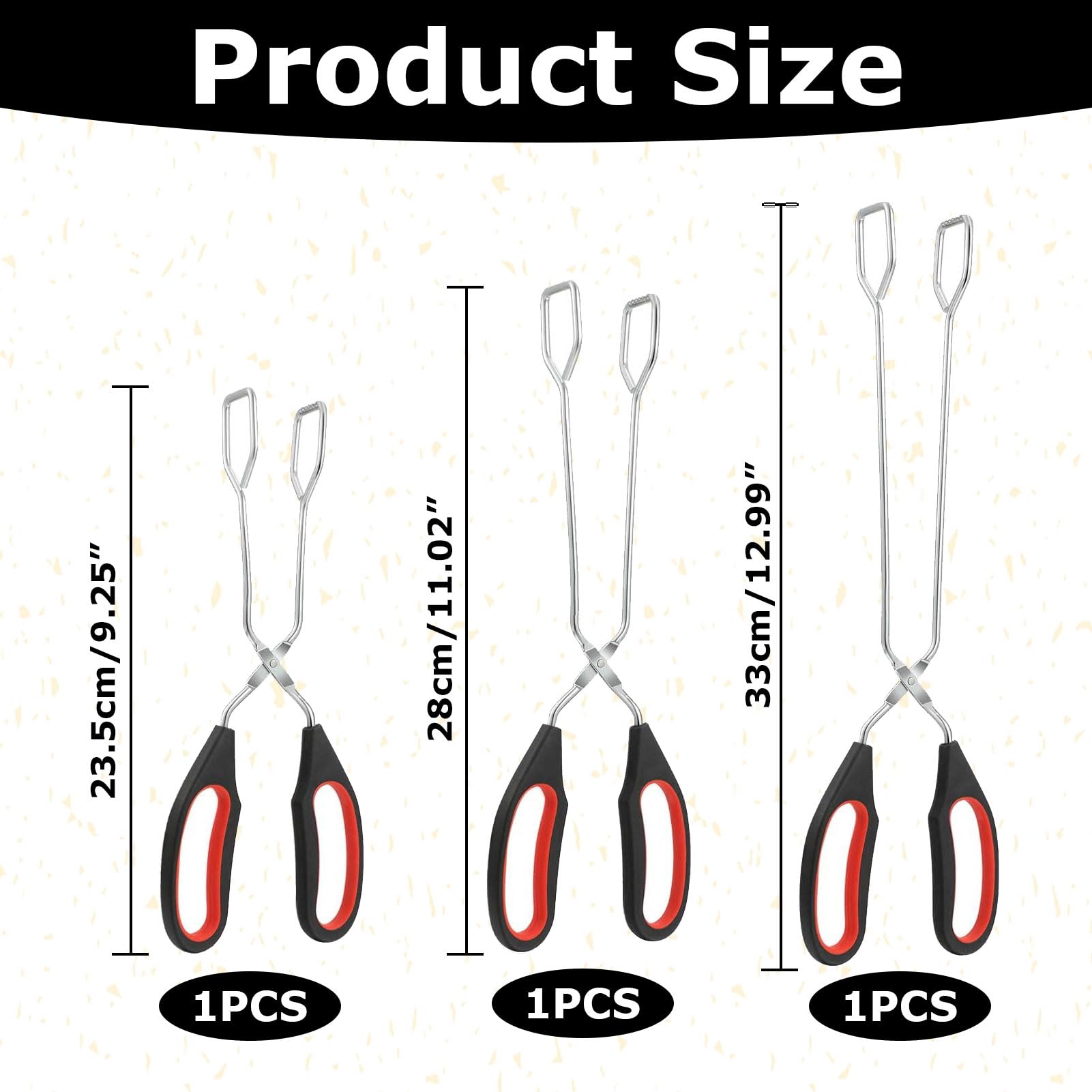 Stainless Steel Scissor Tongs 11.02in silicone grip
