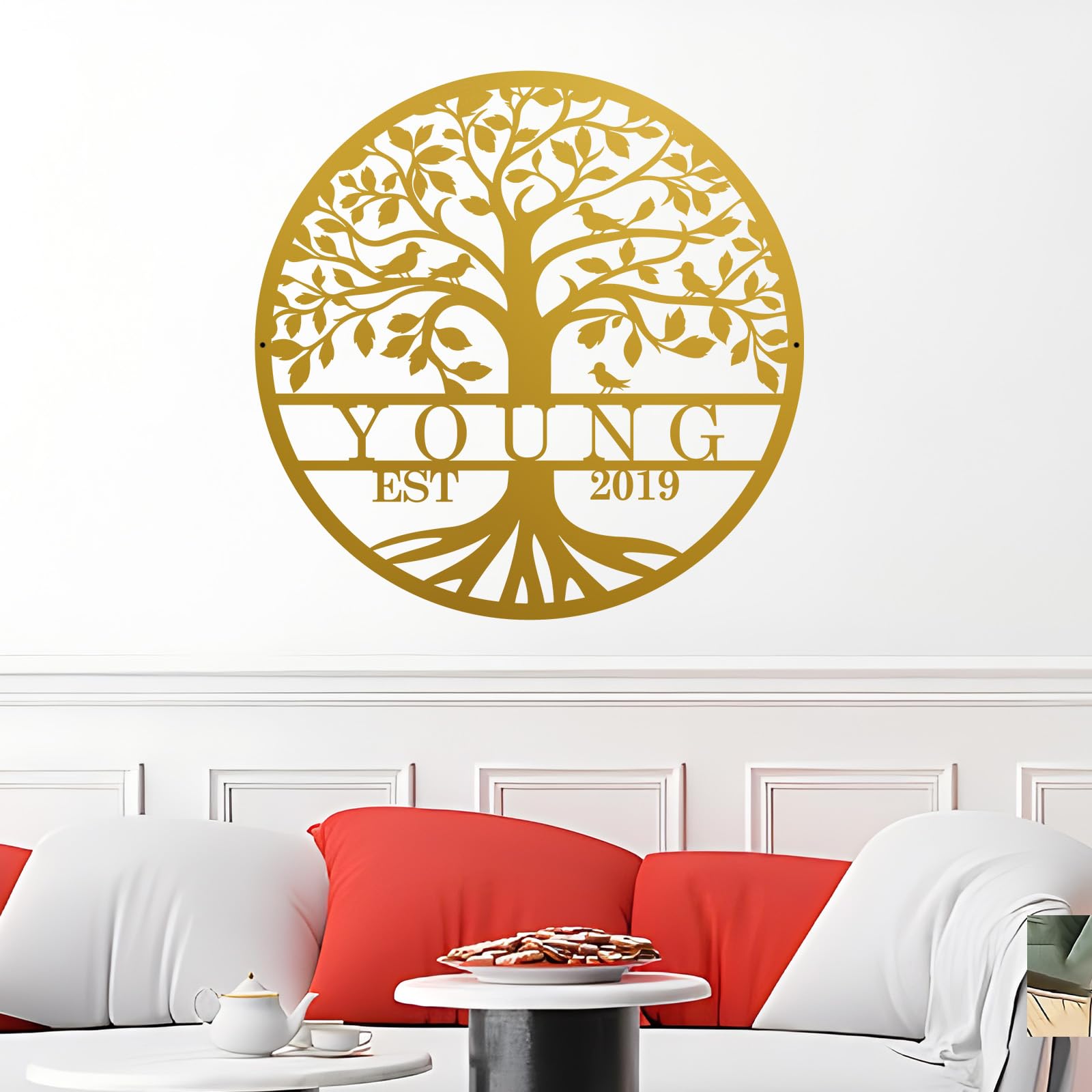 Anniversary and housewarming gift metal name sign image