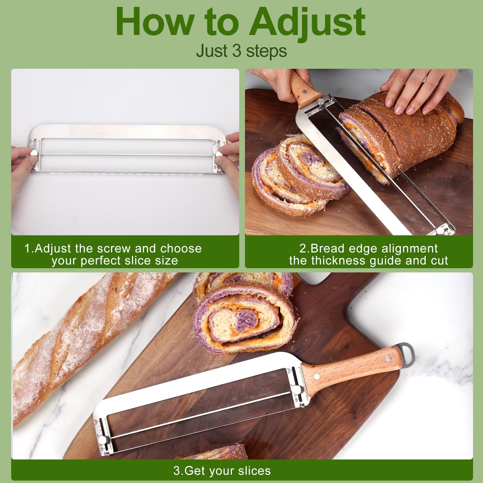 Eco-friendly wood frame of bread cutter