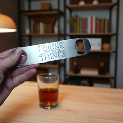 Heavy duty flat bottle opener 1/8 inch stainless steel