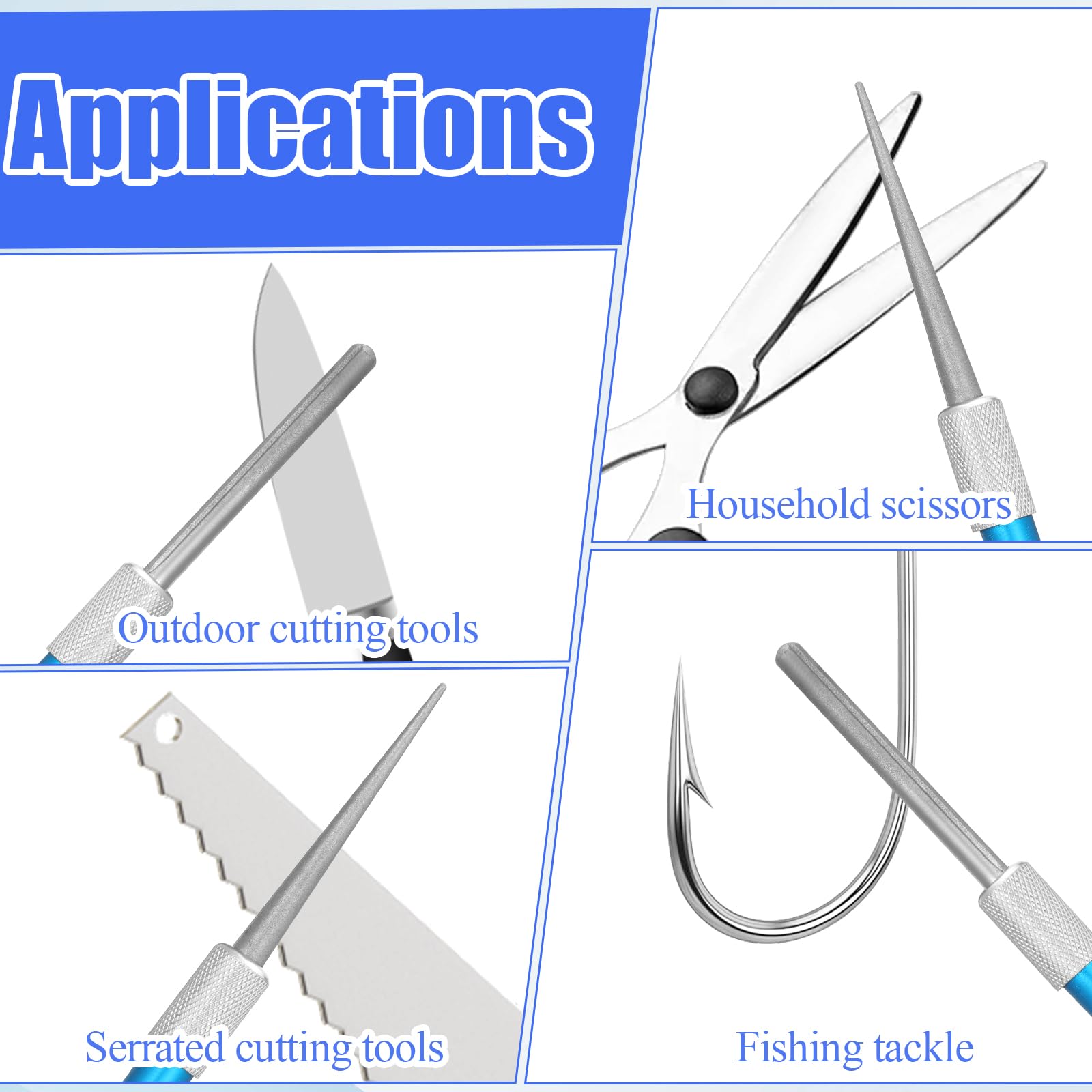 Stainless steel knife sharpener with diamond rod