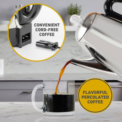 Keep warm automatic feature on West Bend classic style coffee maker