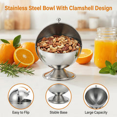Silver stainless steel sugar bowls set of two