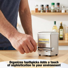 Automatic pop-out toothpick dispenser with removable lid
