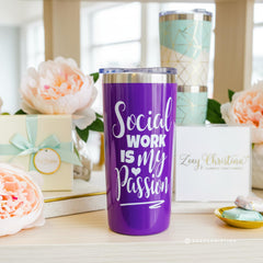 Stainless steel travel cup 16oz for social workers