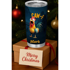 Caw-F rooster print on stainless steel 40oz tumbler
