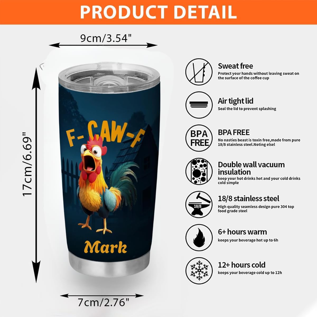 Double-wall insulated stainless steel tumbler keeps beverages hot or cold