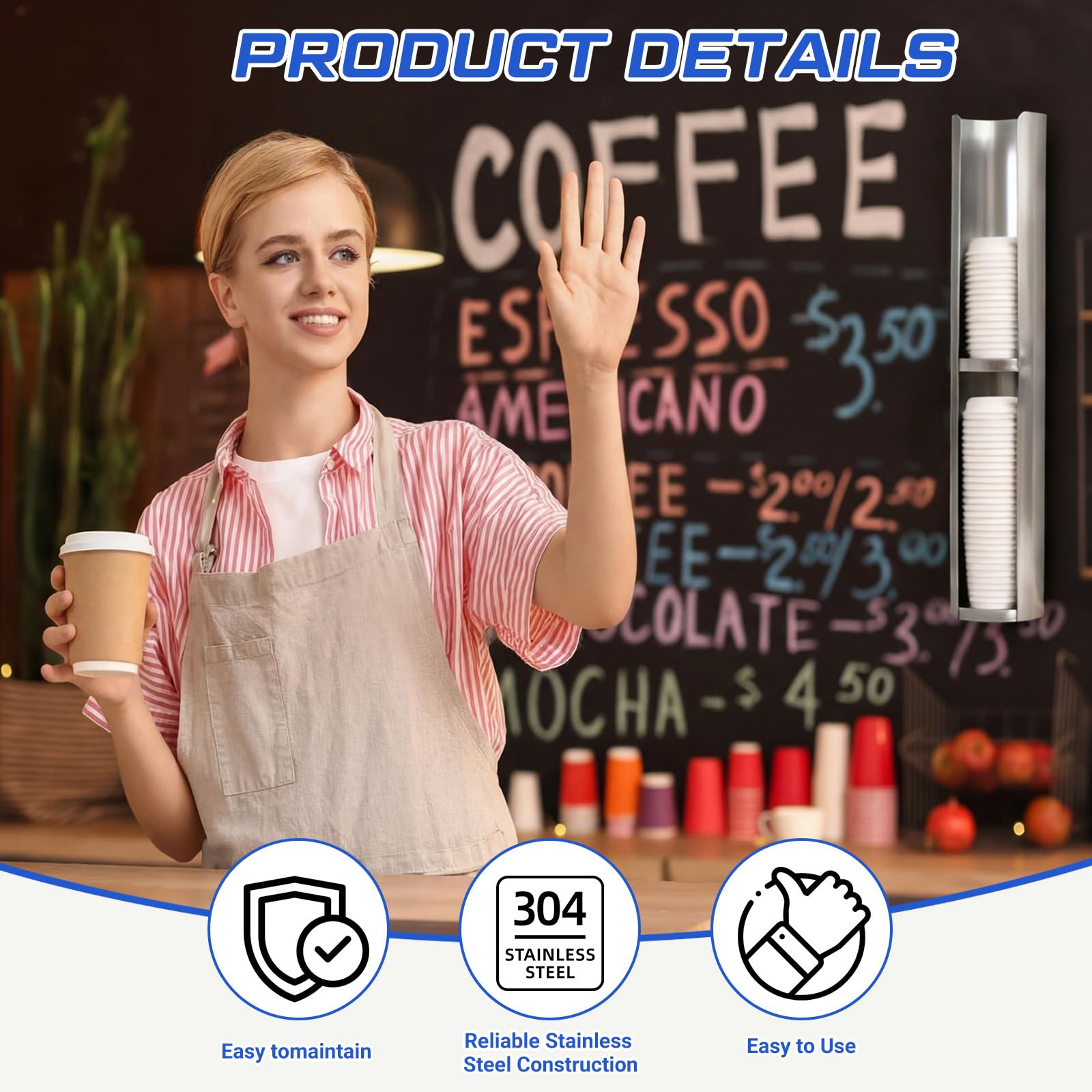 Open front loading lid dispenser for quick access