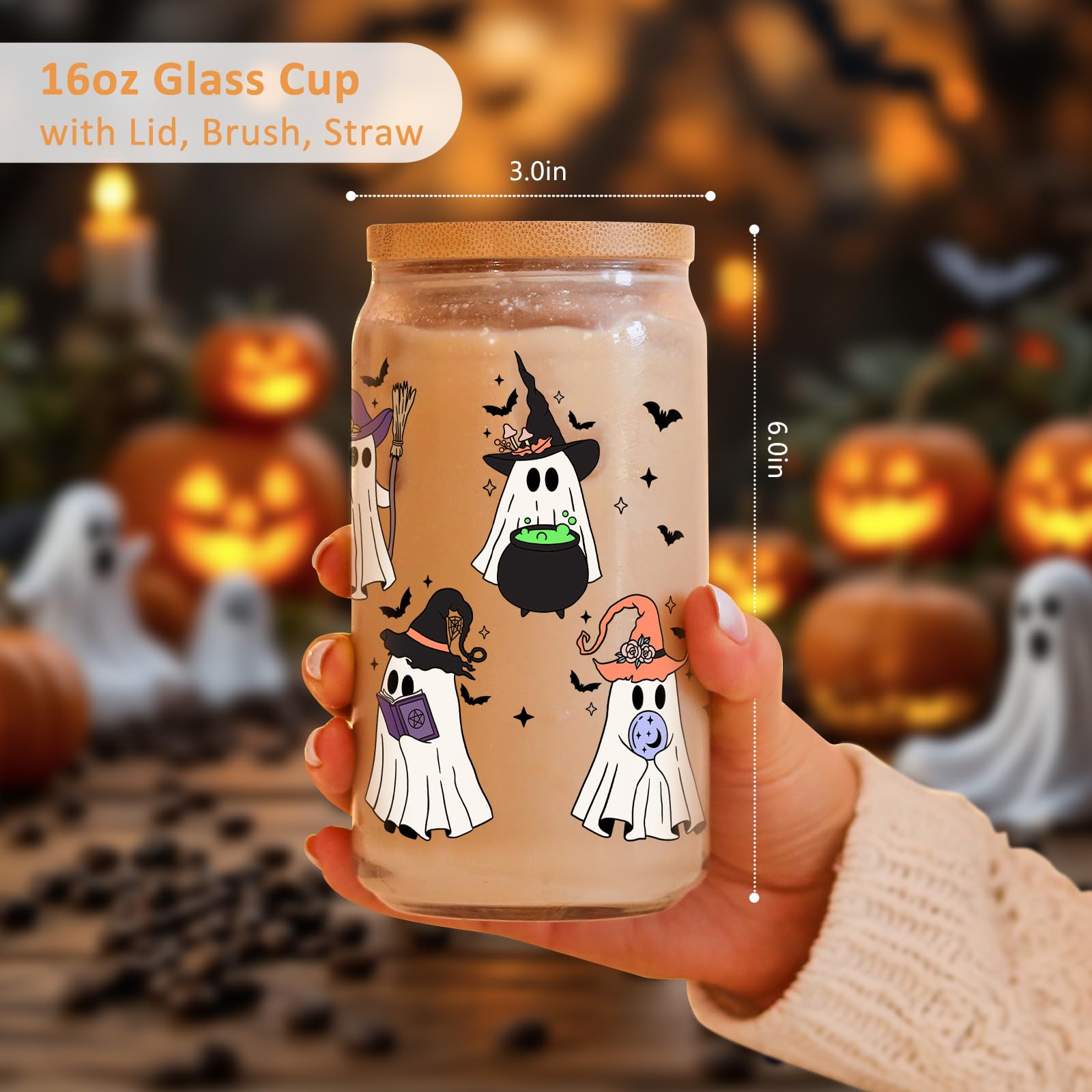 Lid and straw included with glass tumbler and straw brush