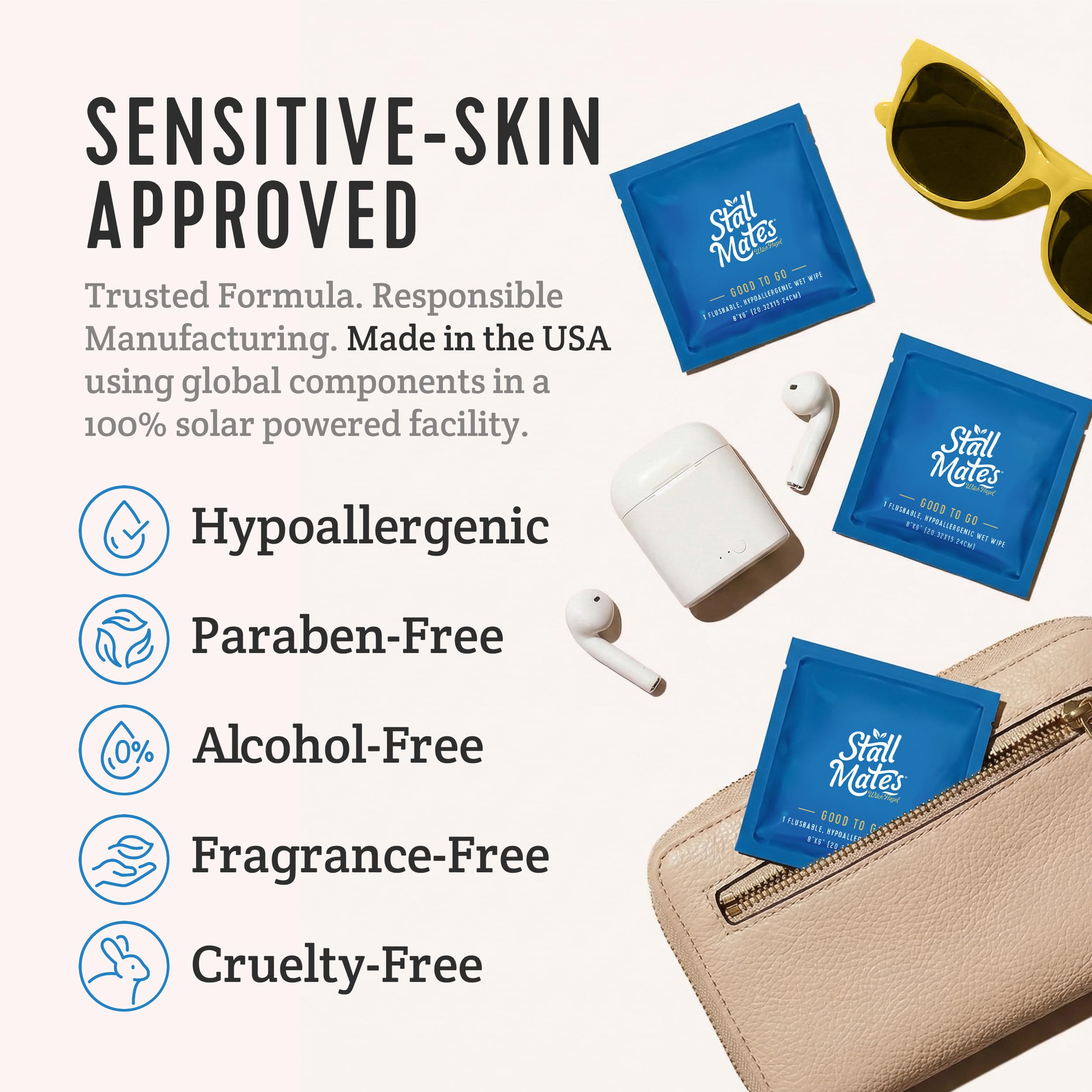 Stall Mates Witch Hazel wipes for home travel and on the go