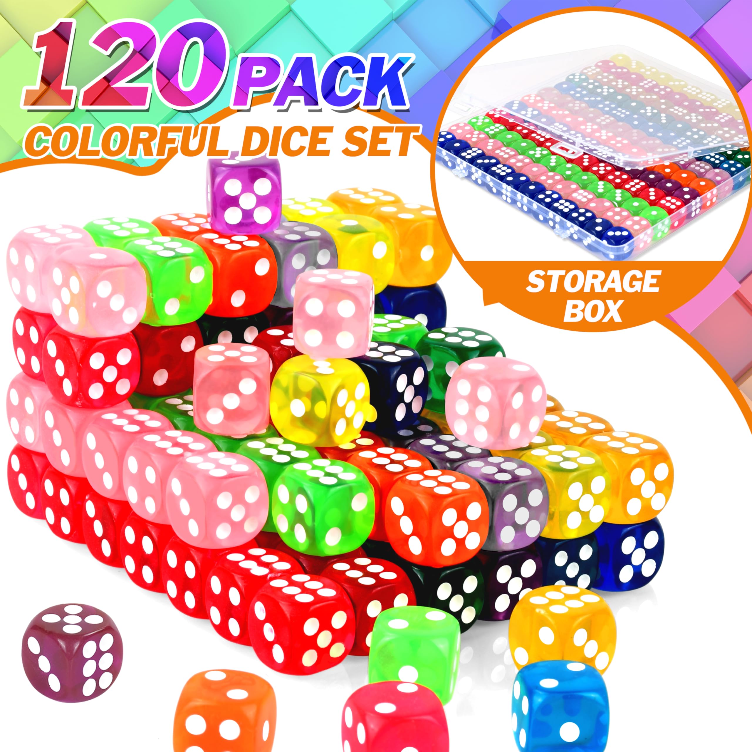Acrylic colourfast dice with smooth rounded edges