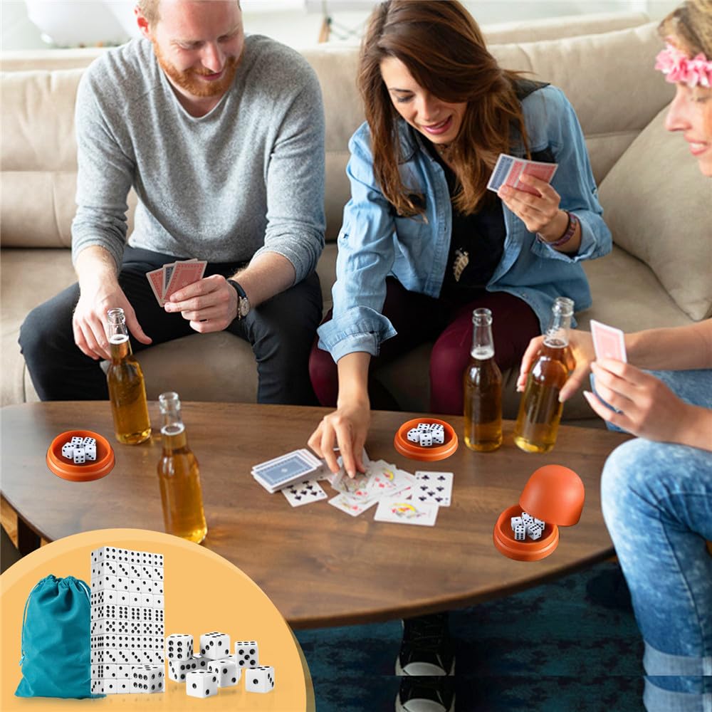 Durable acrylic dice bulk pack with pouch