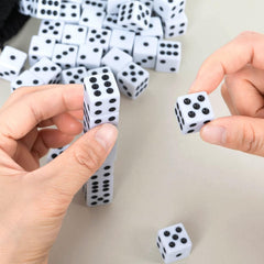 White dice with black pips for board games