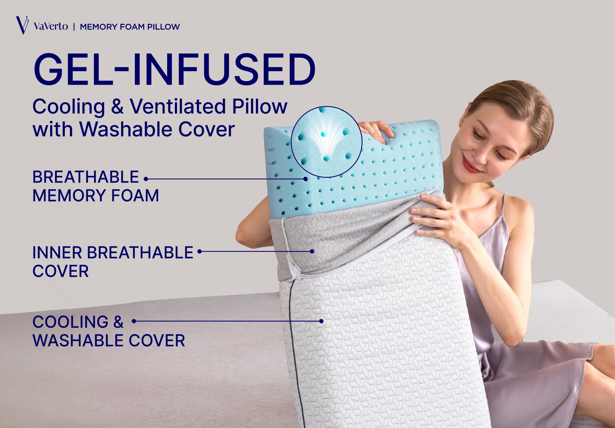Orthopedic neck and shoulder alignment design for back side and stomach sleepers