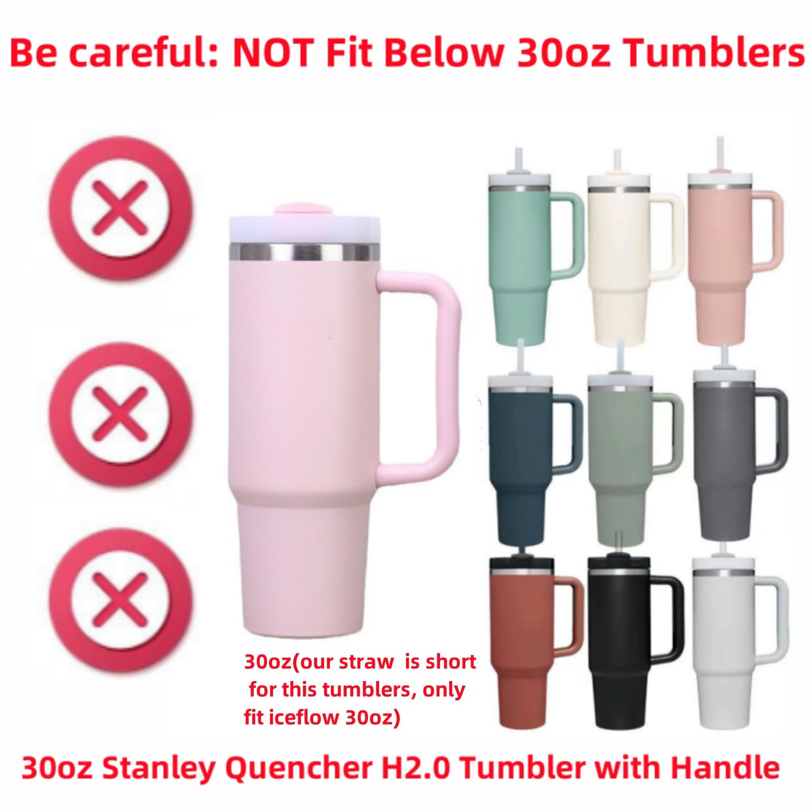 Food-grade replacement straw for Stanley Iceflow 30oz 1.0 Original Lid