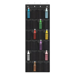 Stanley over the door water bottle organizer in black fabric