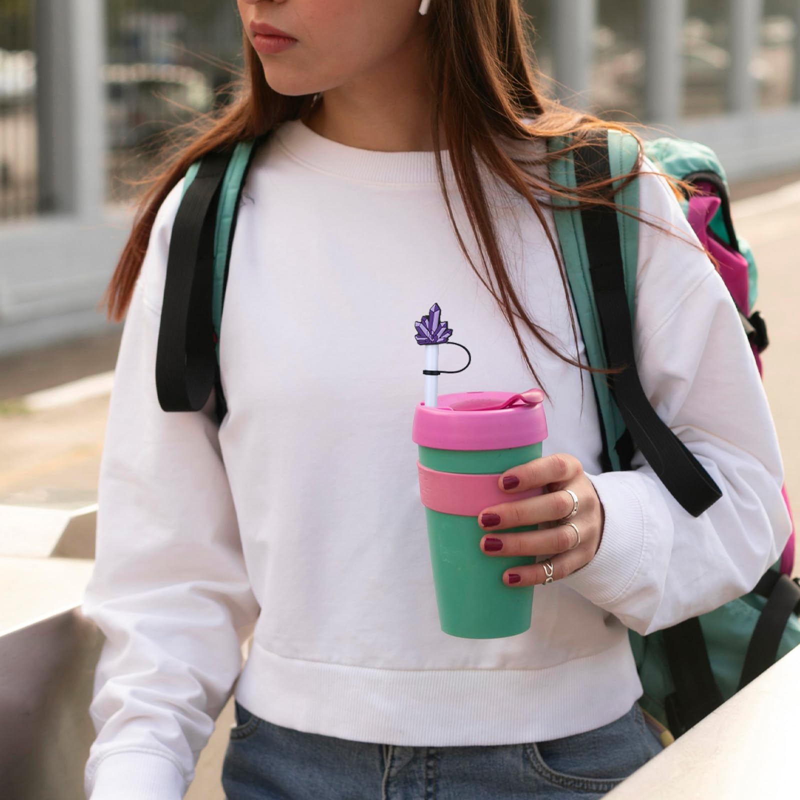 Gift-ready silicone straw cover caps for Stanley tumblers