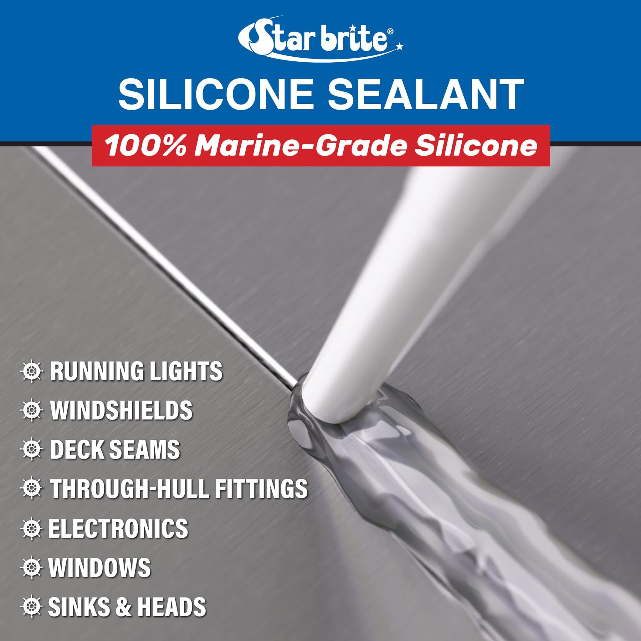 STAR BRITE Marine Silicone Sealant White plastic sealing