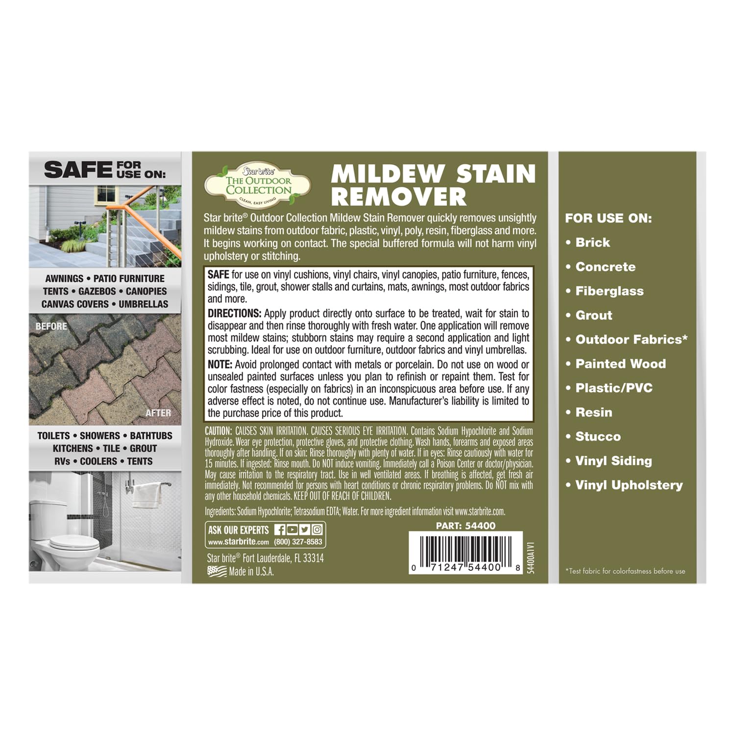 STAR BRITE mildew remover for outdoor furniture and fabrics
