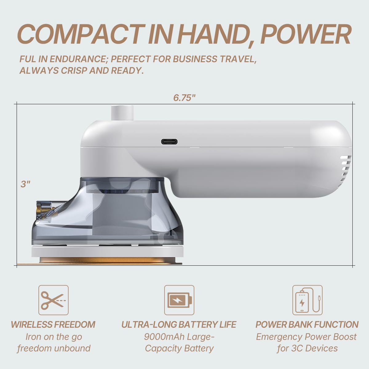 Star Compass logo on cordless iron packaging