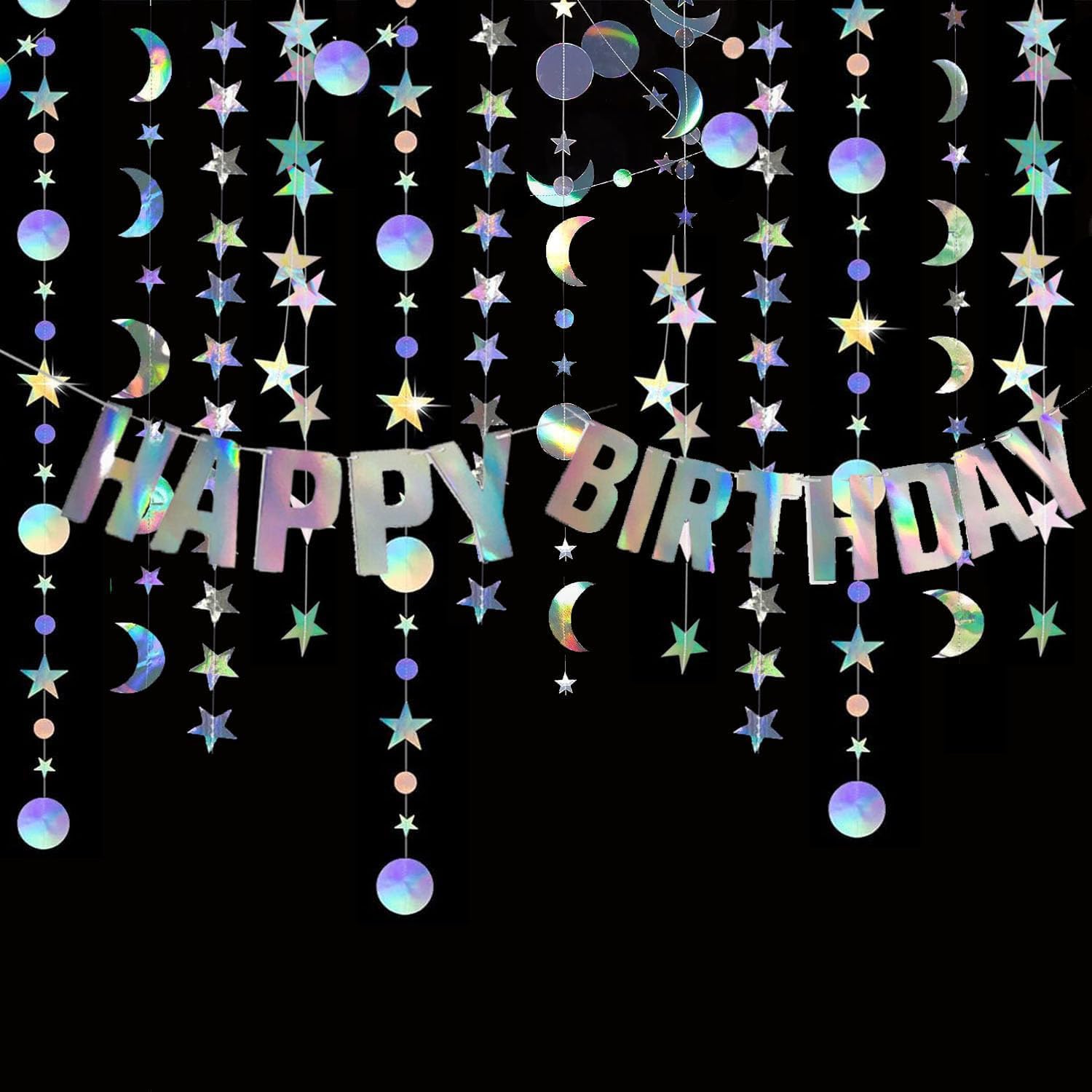 Star Moon Circle Dot garland kit for birthday wedding backdrop