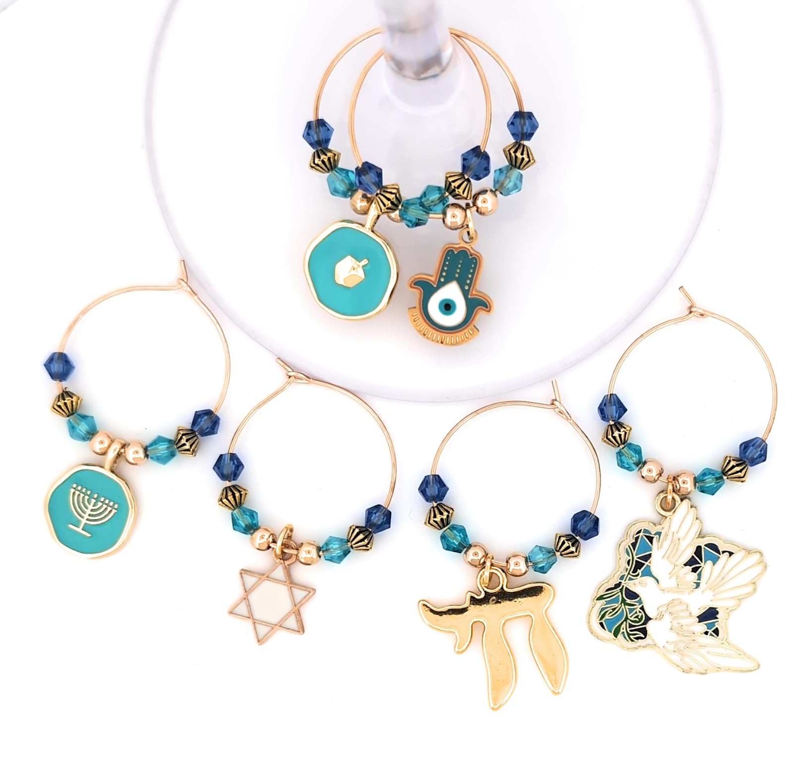 Star of David wine charm for holiday table