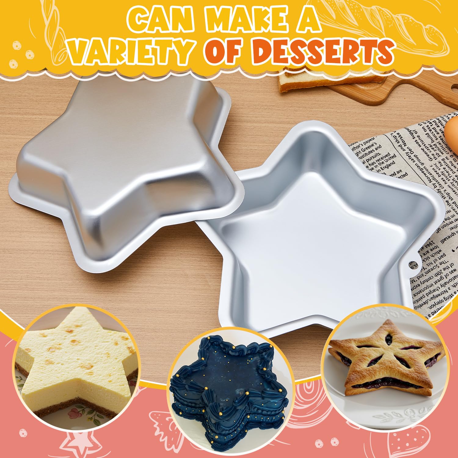 Nonstick star cake pan easy cake release