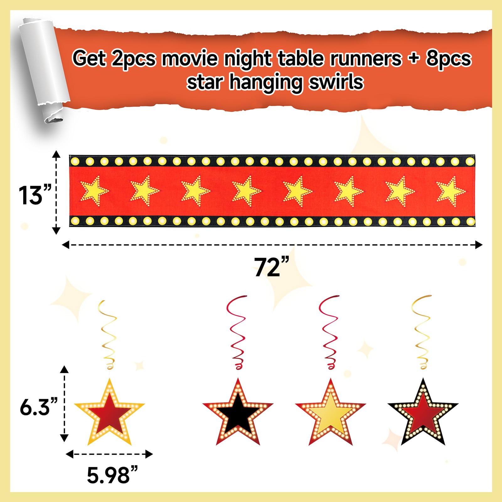 eight star shaped hanging swirls