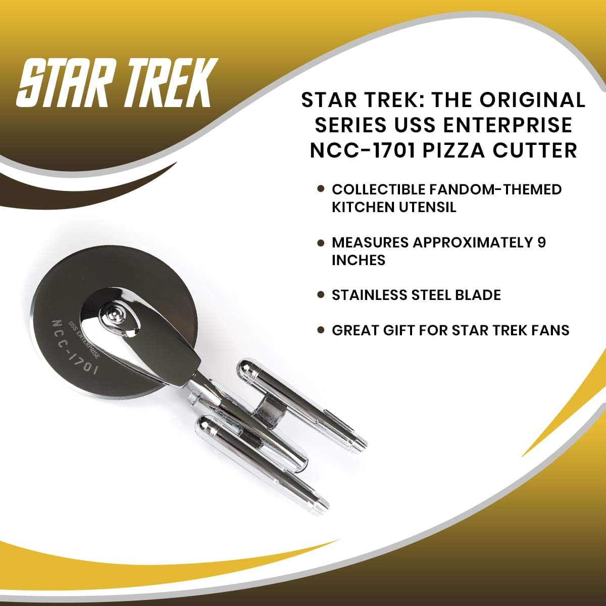Original Series inspired pizza cutter for everyday slicing