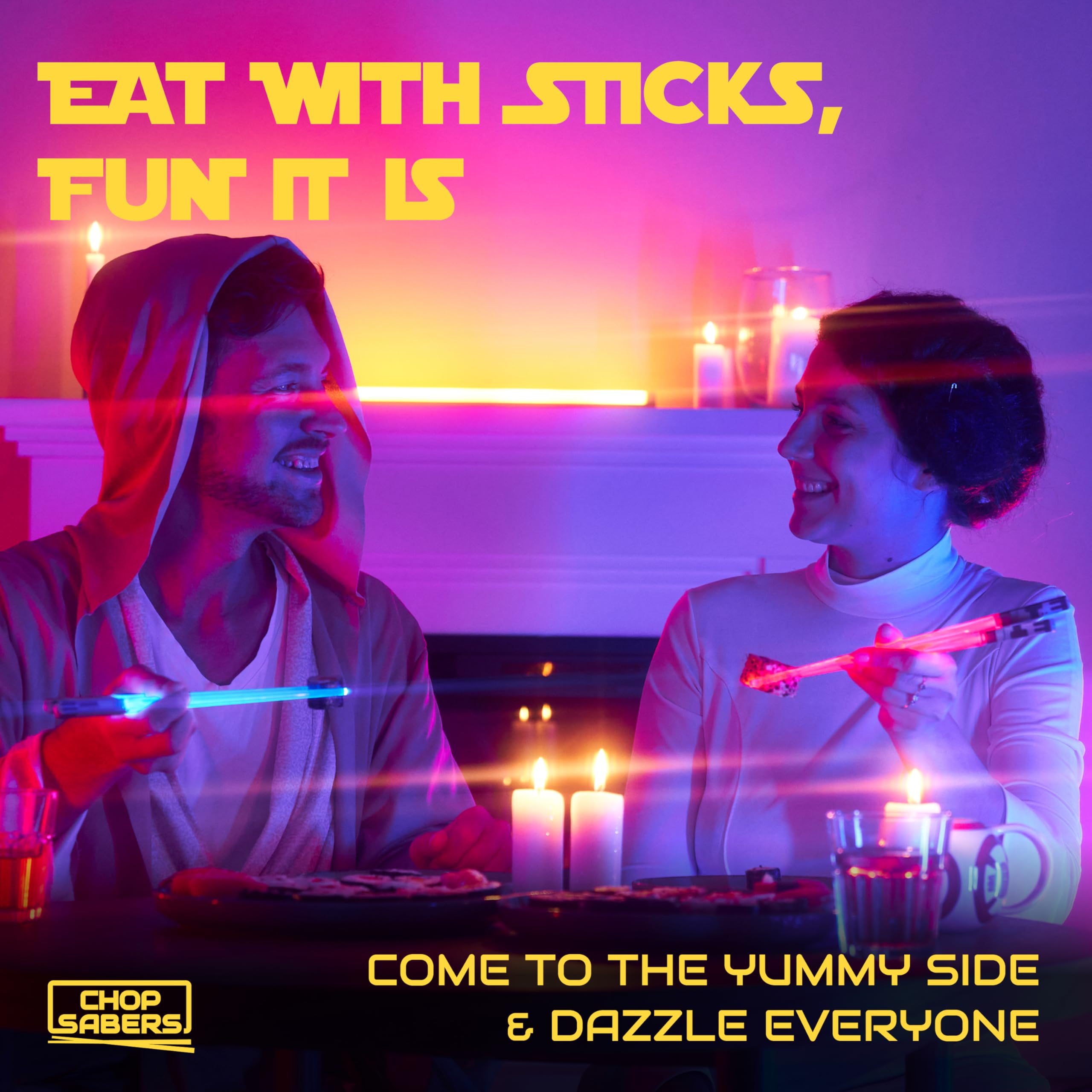 Star War light up chopsticks set in blue and red