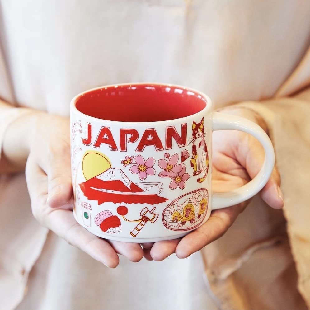 Starbucks Been There Series Japan 2021 mug 14oz warm red orange palette