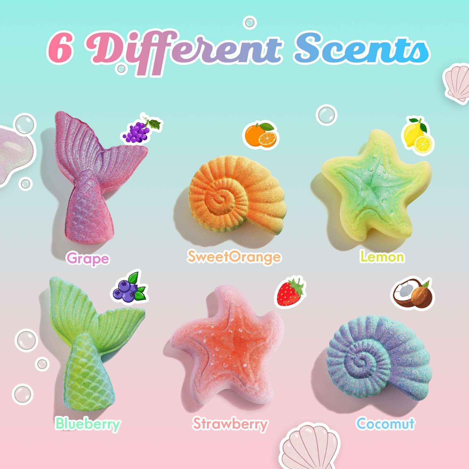 Fizzing bath bombs releasing bright colors and bubbles