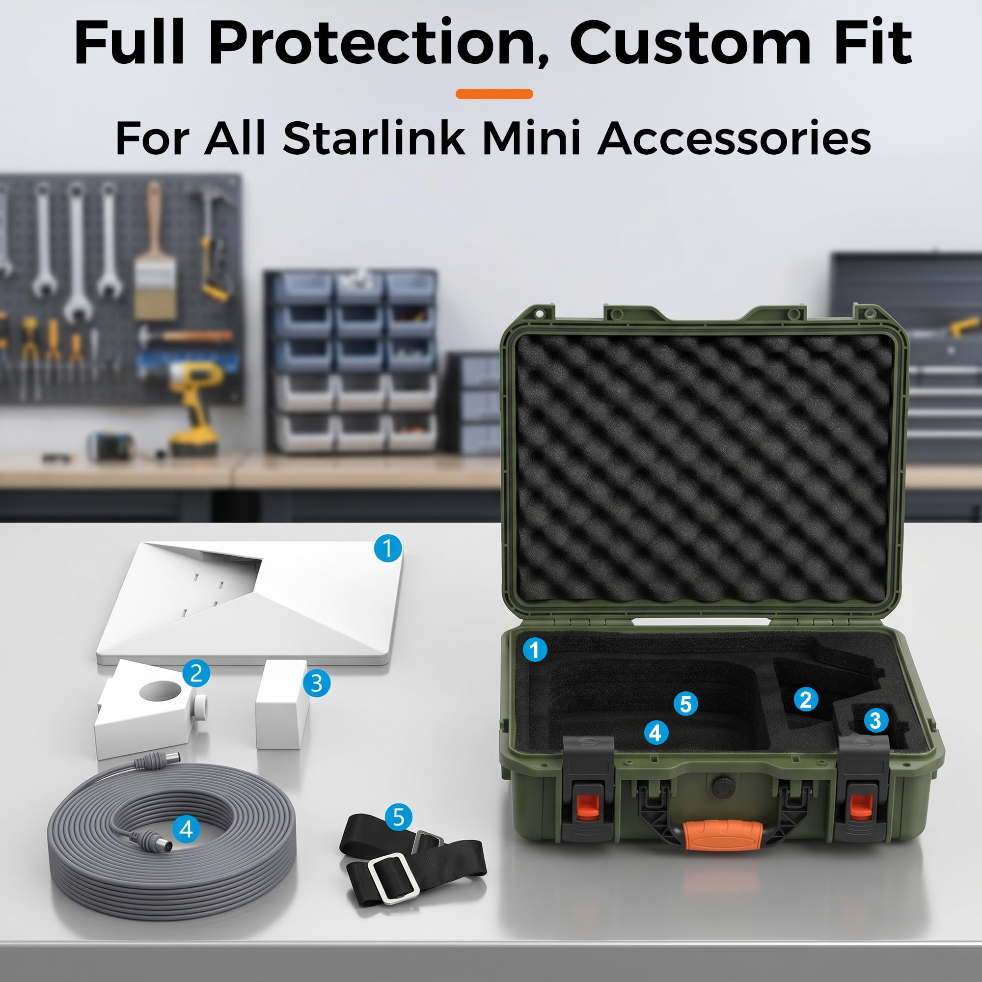 Interior foam in Starlink Mini Case precision-cut