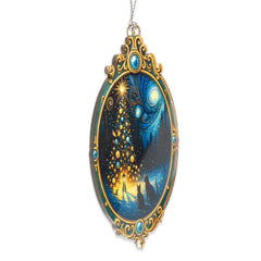Starry Night Decor Cat Ornament stained glass look