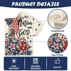 Blue cross design with Americana star pattern on table runner