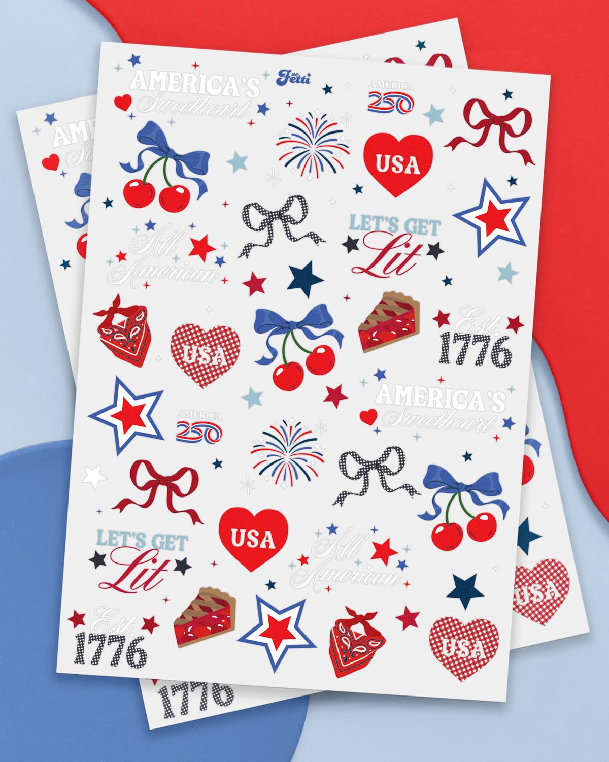 designs featuring stars bows fireworks and hearts