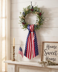 Stars and stripes satin sash 5x55 inches laid out