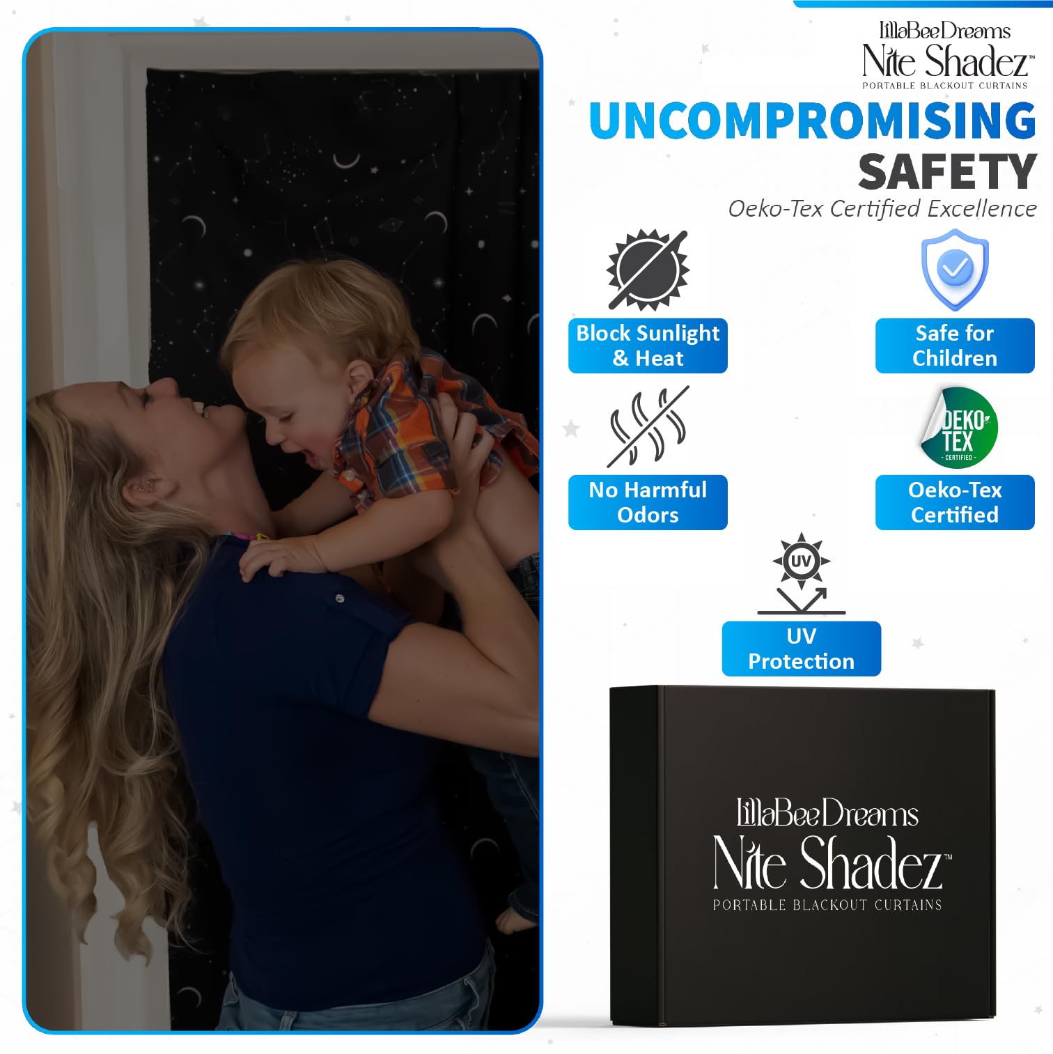 Curtains with 20 suction cups for secure attachment
