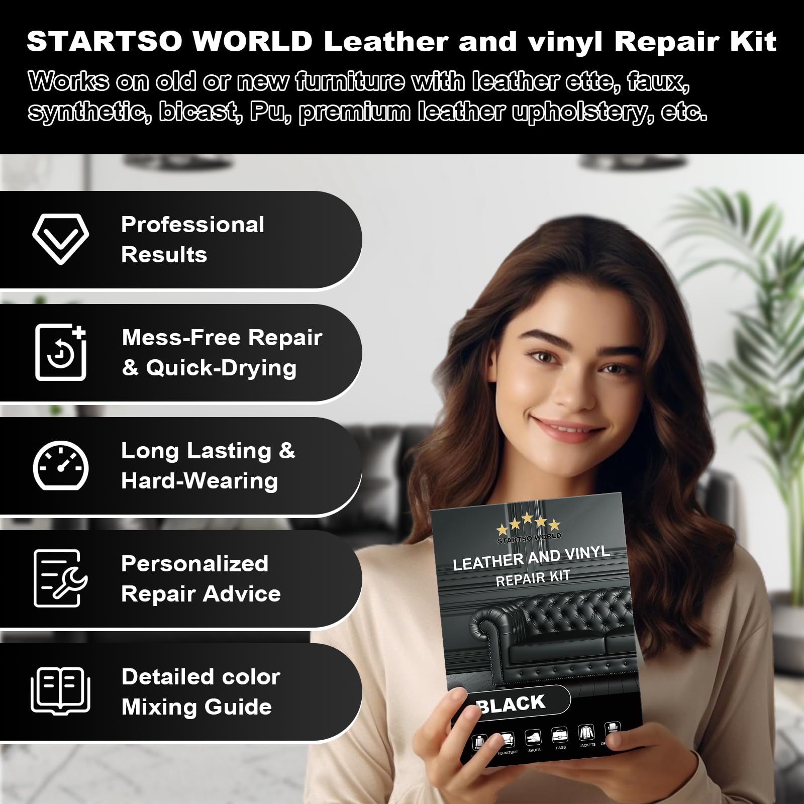 Car seat and upholstery repair with STARTSO WORLD kit