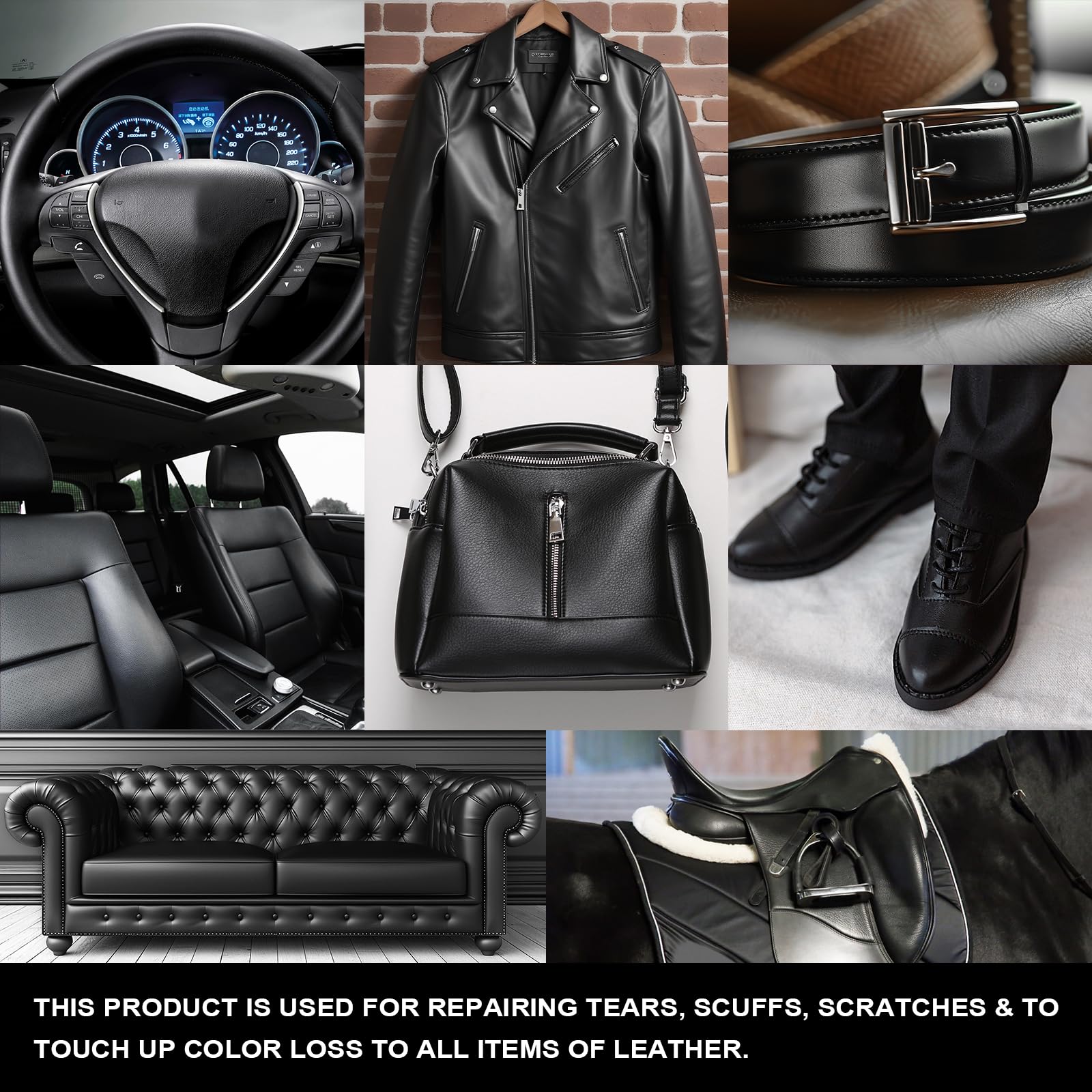Step-by-step leather repair guide included with STARTSO WORLD kit