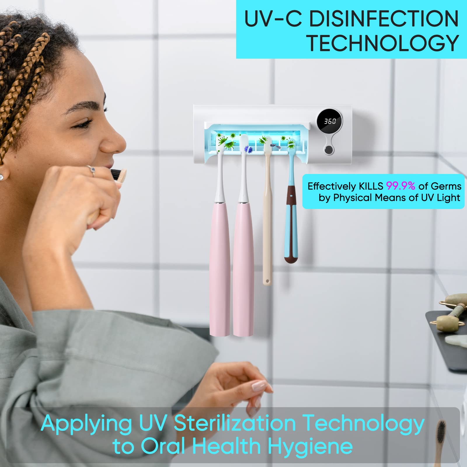 Adhesive mounting option for StarWin UV Toothbrush Cleaner